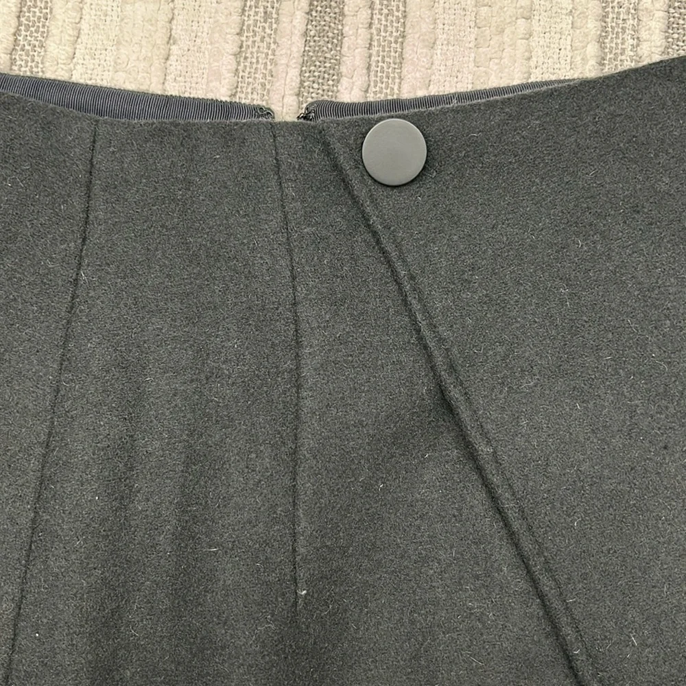 Club Monaco Wool NWT Midi Wrap Skirt Black‎ 10 A Line Quiet Luxury Minimalist